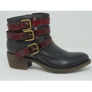 Seychelles Two Tone Triple Strap Buckle Bootie